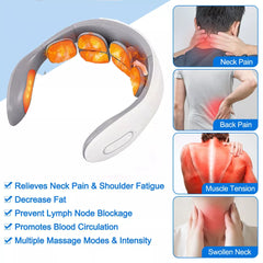 Smart Neck Massager with Heating and Pulse Vibration for Pain Relief and Cervical Spondylosis Treatment