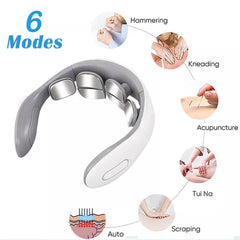 Smart Neck Massager with Heating and Pulse Vibration for Pain Relief and Cervical Spondylosis Treatment